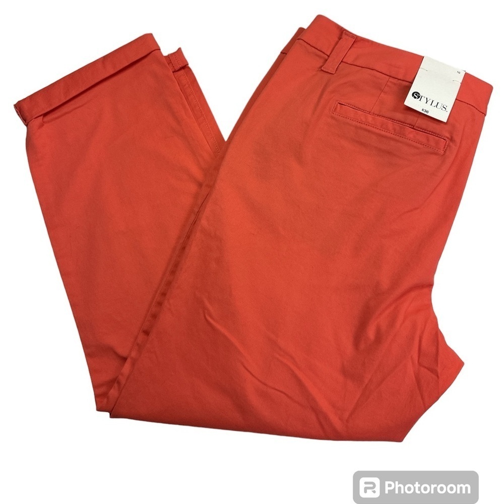 Stylus Dubarry Coral Chino Straight Leg Pant Cotton/Spandex Size 16 NWT